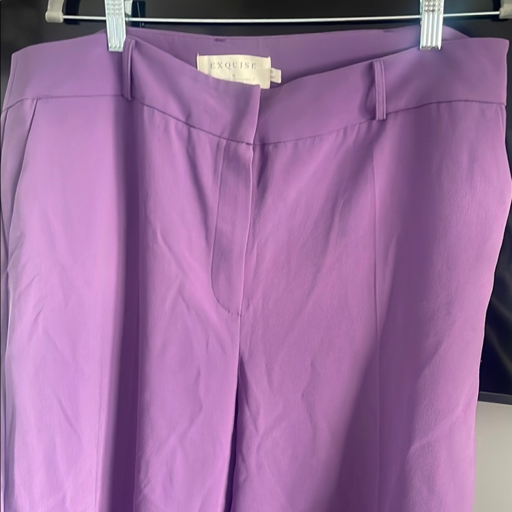 Wide Leg Pants in Lavender Purple